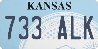 KS license plate 733ALK