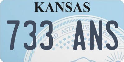 KS license plate 733ANS