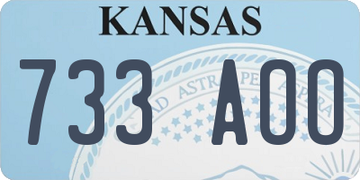 KS license plate 733AOO