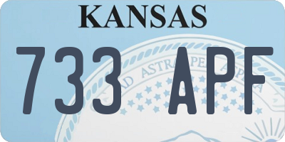 KS license plate 733APF