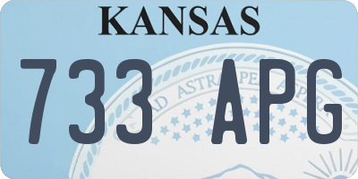 KS license plate 733APG