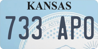 KS license plate 733APO