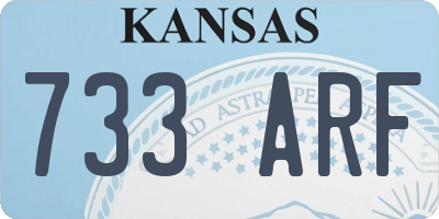 KS license plate 733ARF