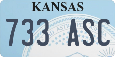 KS license plate 733ASC