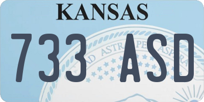 KS license plate 733ASD