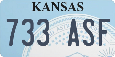 KS license plate 733ASF