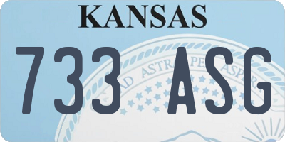 KS license plate 733ASG