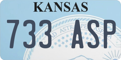 KS license plate 733ASP