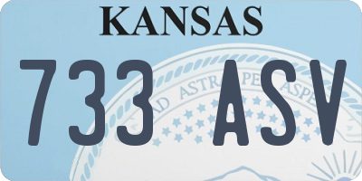 KS license plate 733ASV