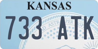 KS license plate 733ATK