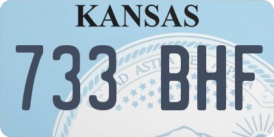 KS license plate 733BHF