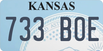 KS license plate 733BOE