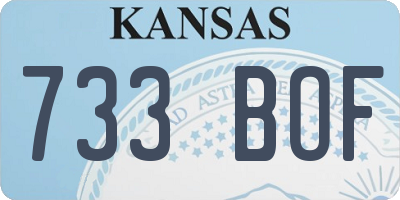 KS license plate 733BOF