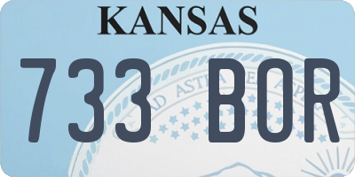 KS license plate 733BOR