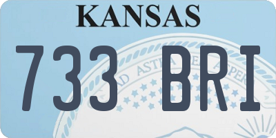 KS license plate 733BRI
