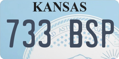 KS license plate 733BSP