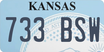 KS license plate 733BSW