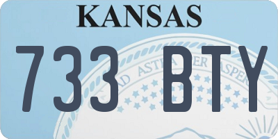 KS license plate 733BTY