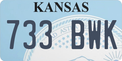 KS license plate 733BWK