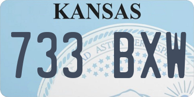KS license plate 733BXW