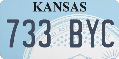 KS license plate 733BYC