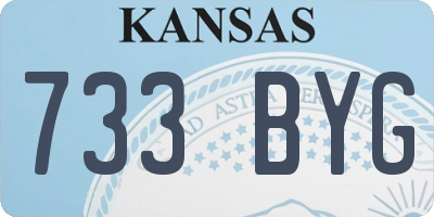 KS license plate 733BYG