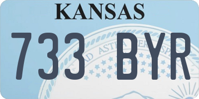 KS license plate 733BYR