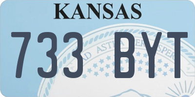 KS license plate 733BYT
