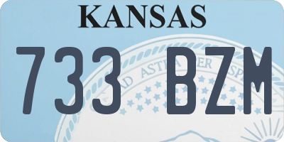 KS license plate 733BZM