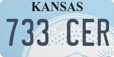 KS license plate 733CER