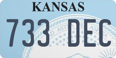KS license plate 733DEC