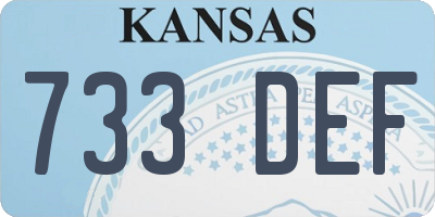 KS license plate 733DEF