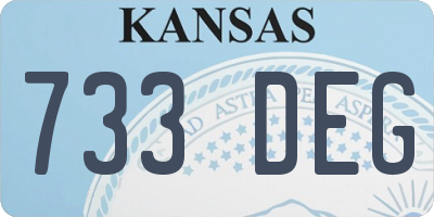 KS license plate 733DEG