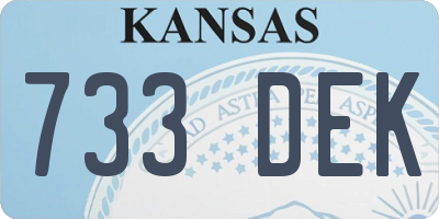 KS license plate 733DEK