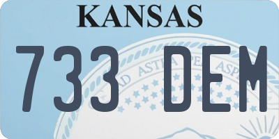 KS license plate 733DEM