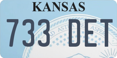 KS license plate 733DET