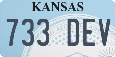 KS license plate 733DEV