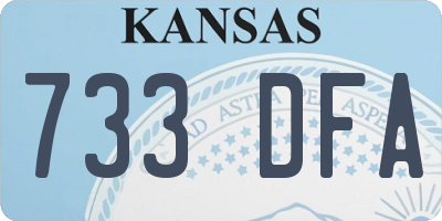 KS license plate 733DFA