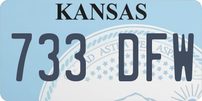 KS license plate 733DFW