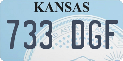 KS license plate 733DGF