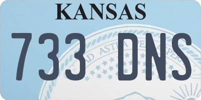 KS license plate 733DNS