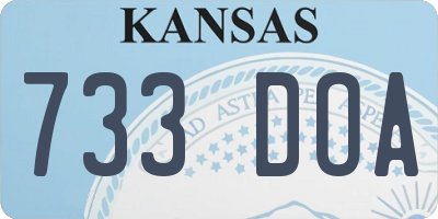 KS license plate 733DOA