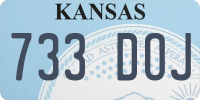 KS license plate 733DOJ