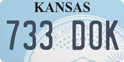 KS license plate 733DOK