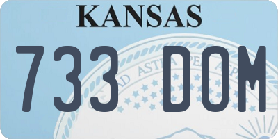 KS license plate 733DOM