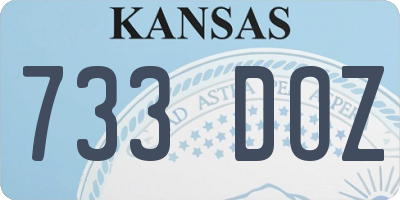 KS license plate 733DOZ