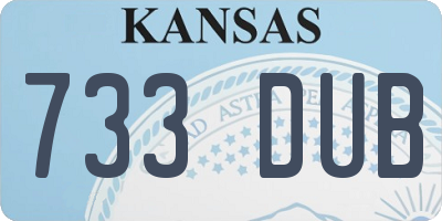 KS license plate 733DUB