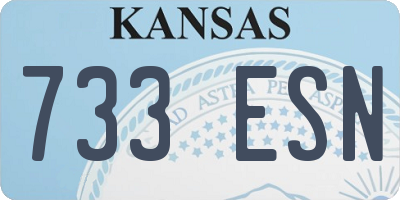 KS license plate 733ESN
