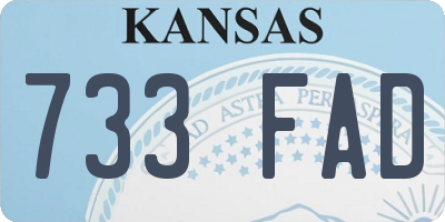 KS license plate 733FAD