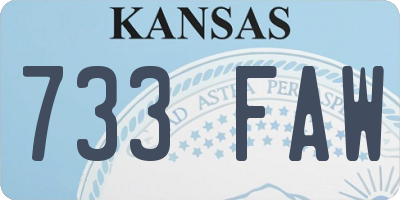 KS license plate 733FAW